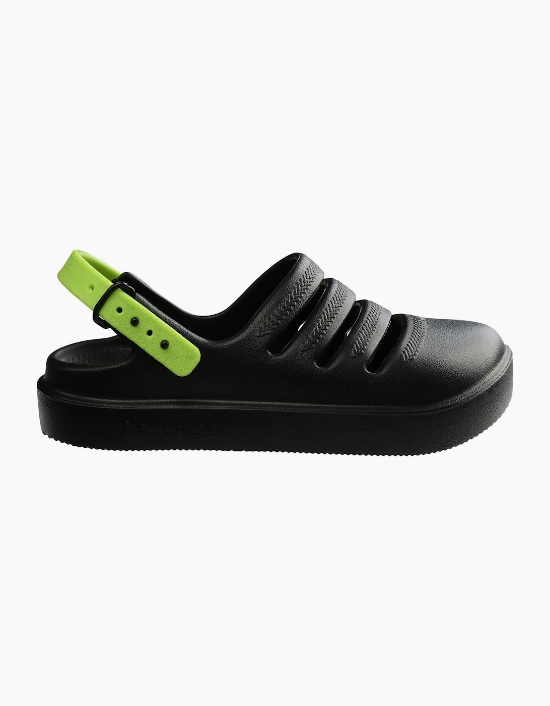 Womens Hav. Kids Clog Black Lemon Green 35 Flip Flops