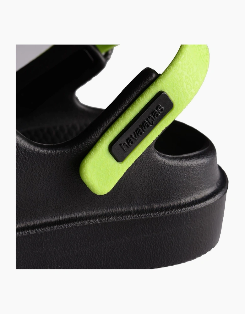 Womens Hav. Kids Clog Black Lemon Green 35 Flip Flops