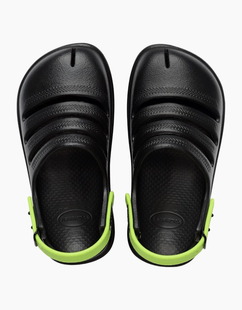 Womens Hav. Kids Clog Black Lemon Green 35 Flip Flops