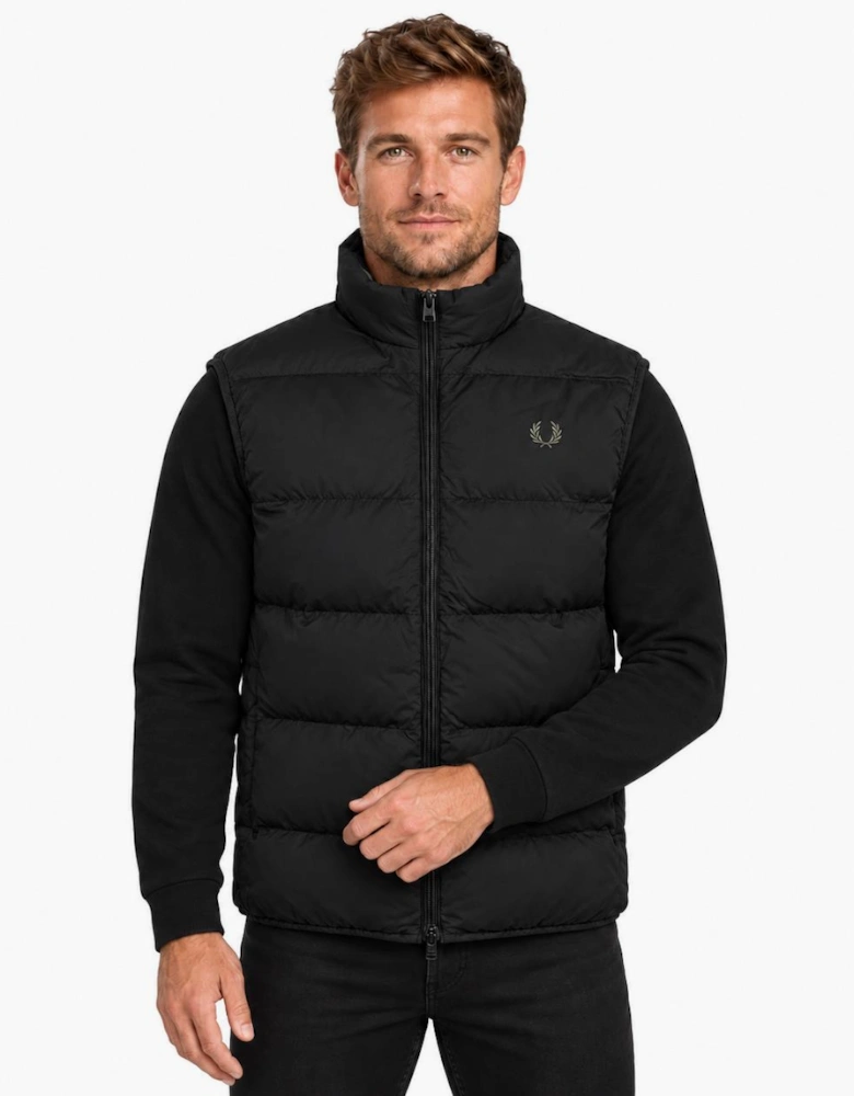Fred Perry Insulated Padded Gilet Black/Laurel Wreath Green