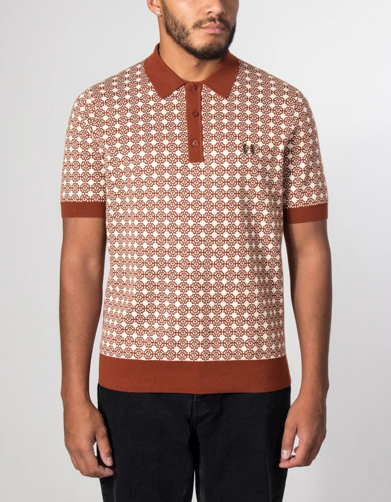 Regular Fit Floral Jacquard Polo Shirt