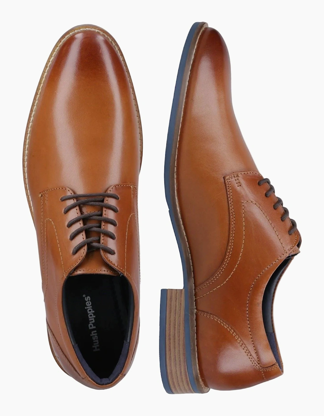 Hush Puppies Damien Lace Up Leather Men's Tan Lace-Up Shoes