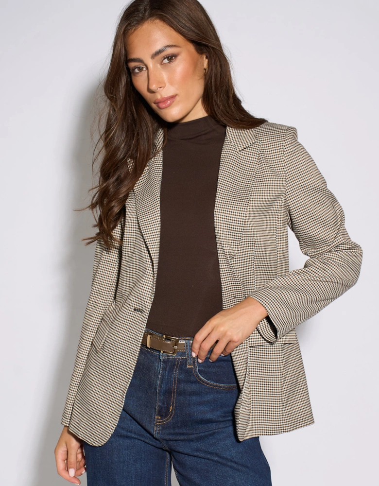 Neutral Tweed Heritage Blazer Jacket