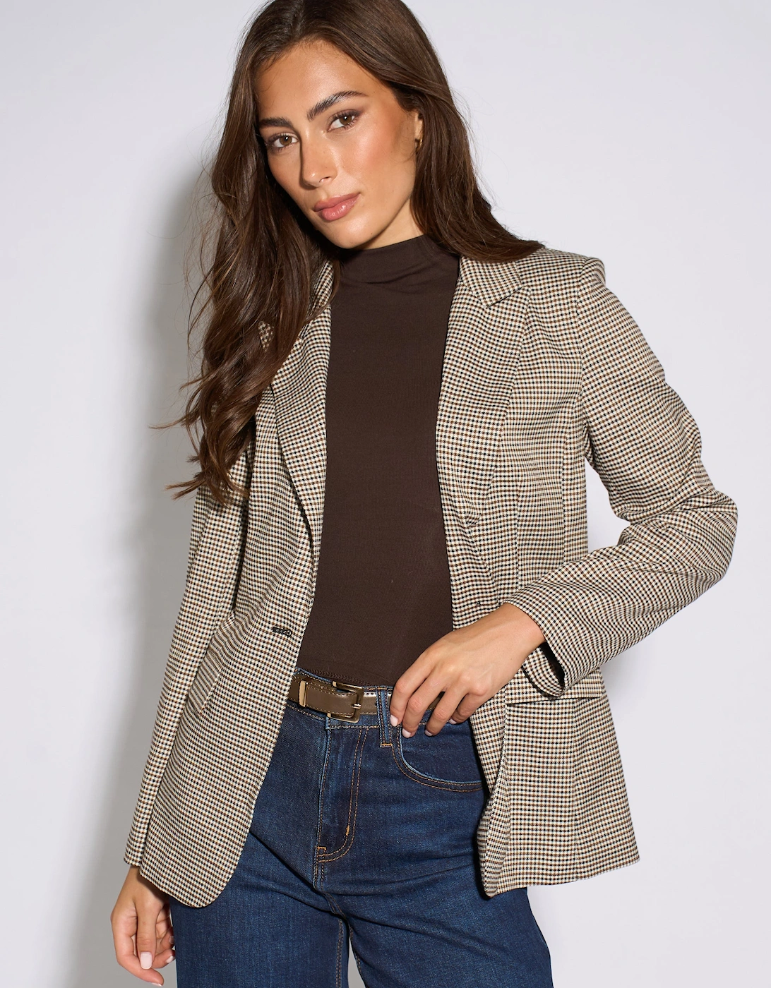Neutral Tweed Heritage Blazer Jacket