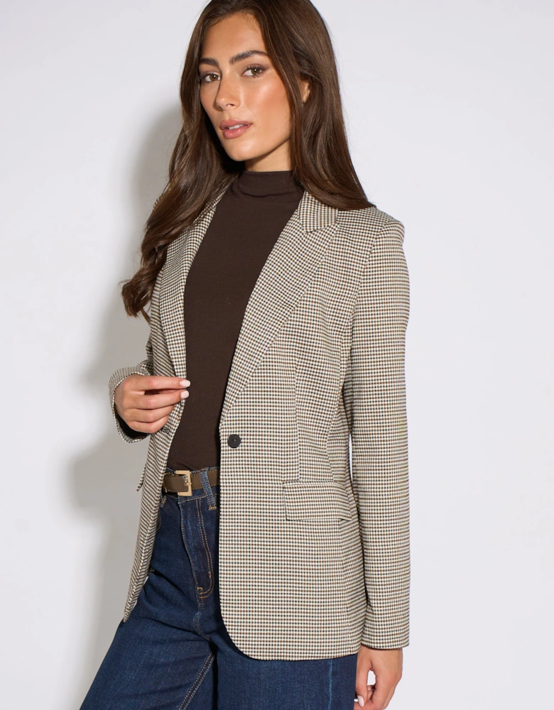 Neutral Tweed Heritage Blazer Jacket