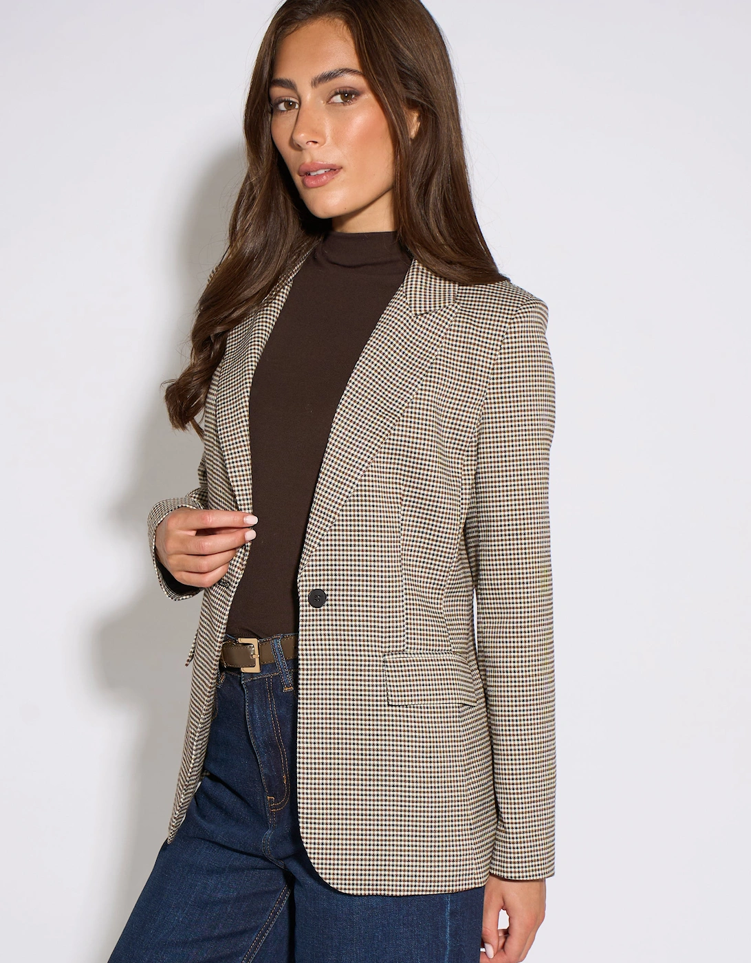 Neutral Tweed Heritage Blazer Jacket