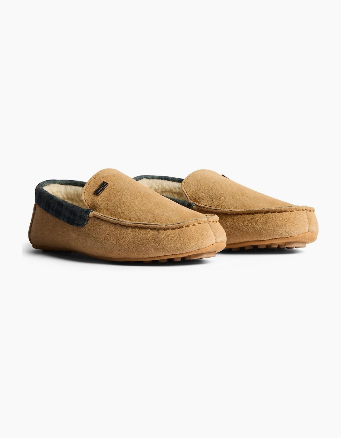 Hunter Men's Tan Moccassin Suede Natural Slippers Uk Size 11 - Image 4