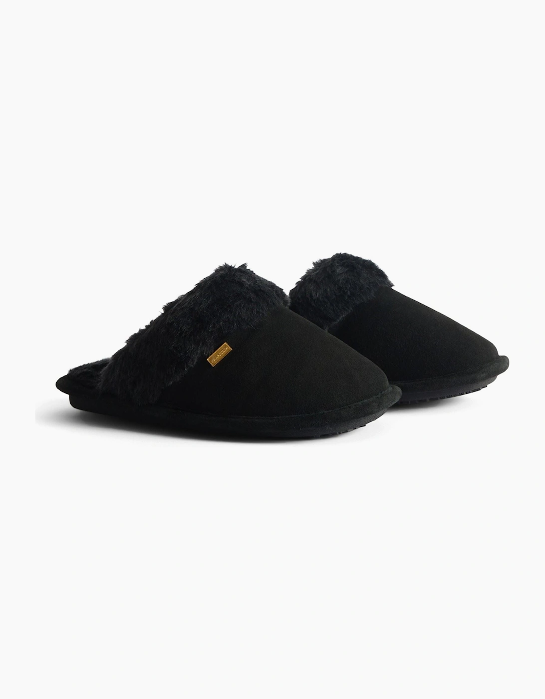 Hunter Mule Suede Women's Black Slippers