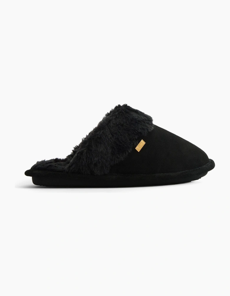 Hunter Mule Suede Women's Black Slippers
