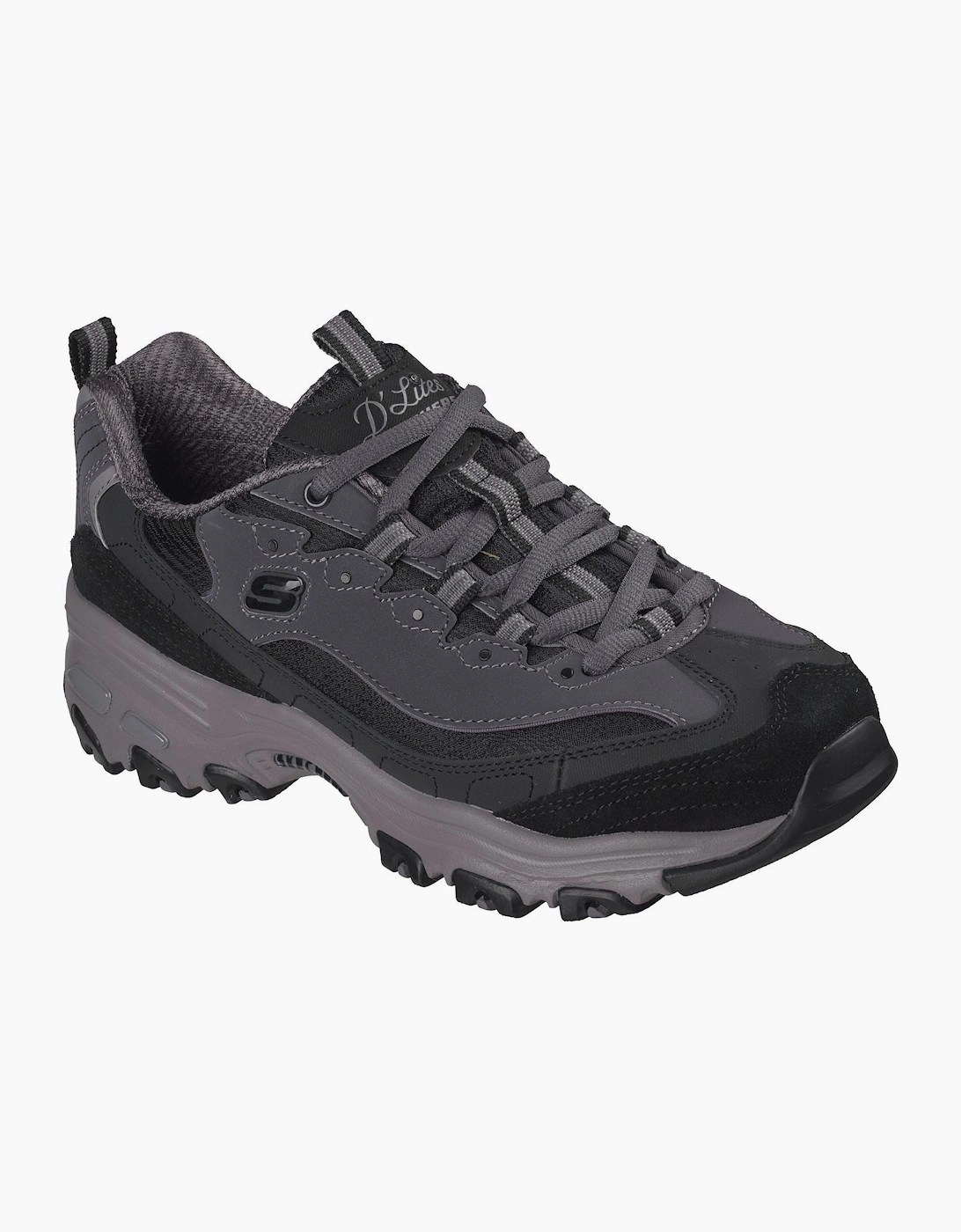 Skechers D'Lites Modern Classic Leather Women's Black/Charcoal Trainers