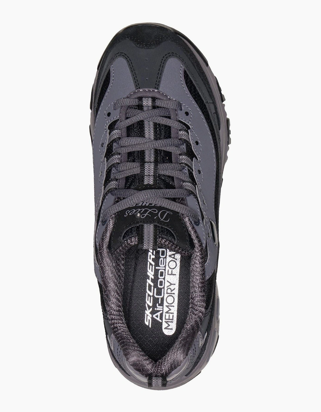 Skechers D'Lites Modern Classic Leather Women's Black/Charcoal Trainers