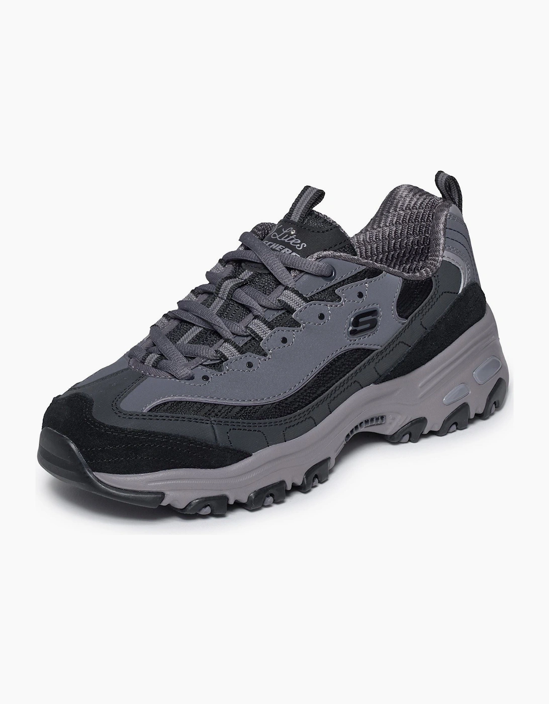 Skechers D'Lites Modern Classic Leather Women's Black/Charcoal Trainers