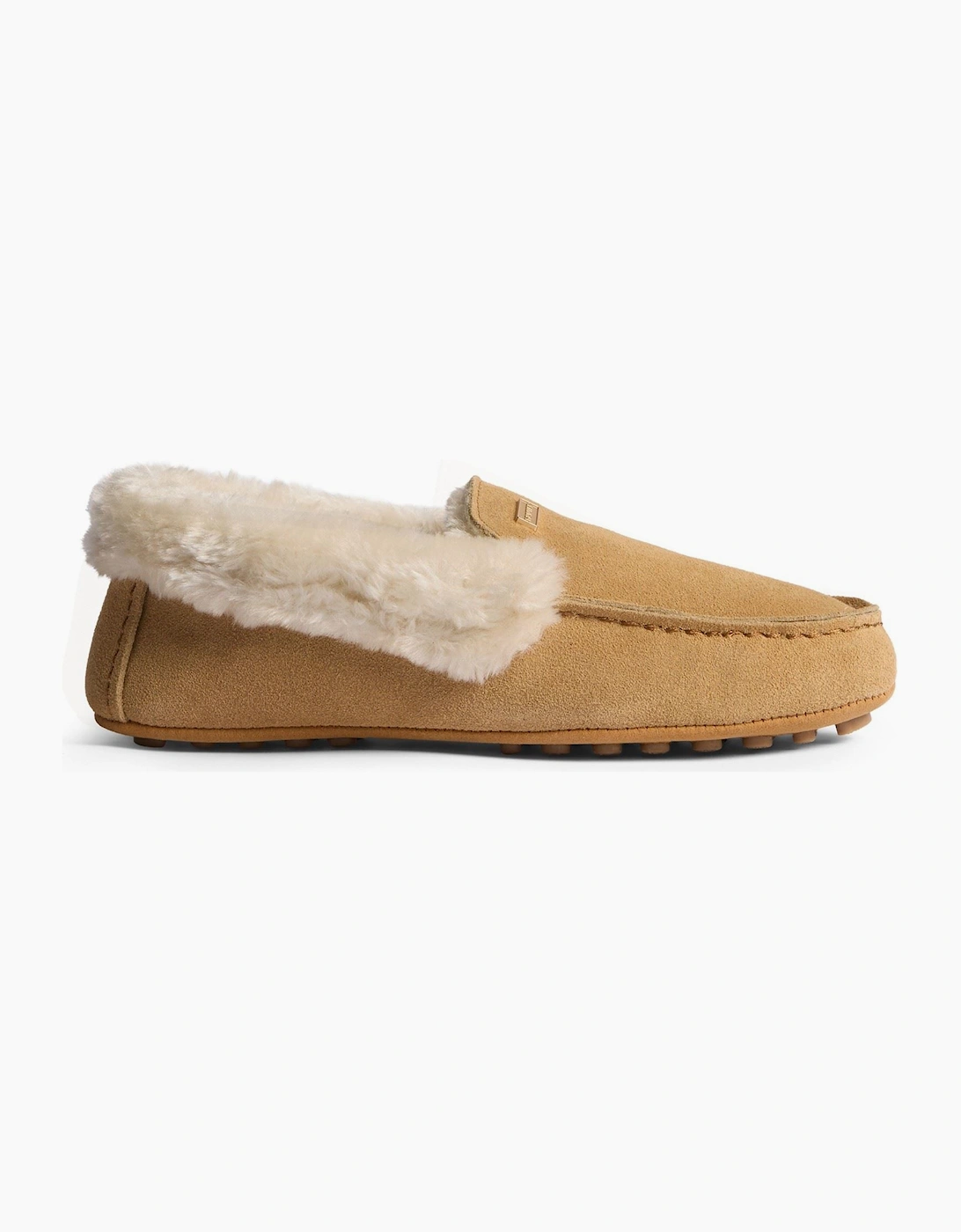 Hunter Moccasin Sherpa Suede Women's Natural Slippers
