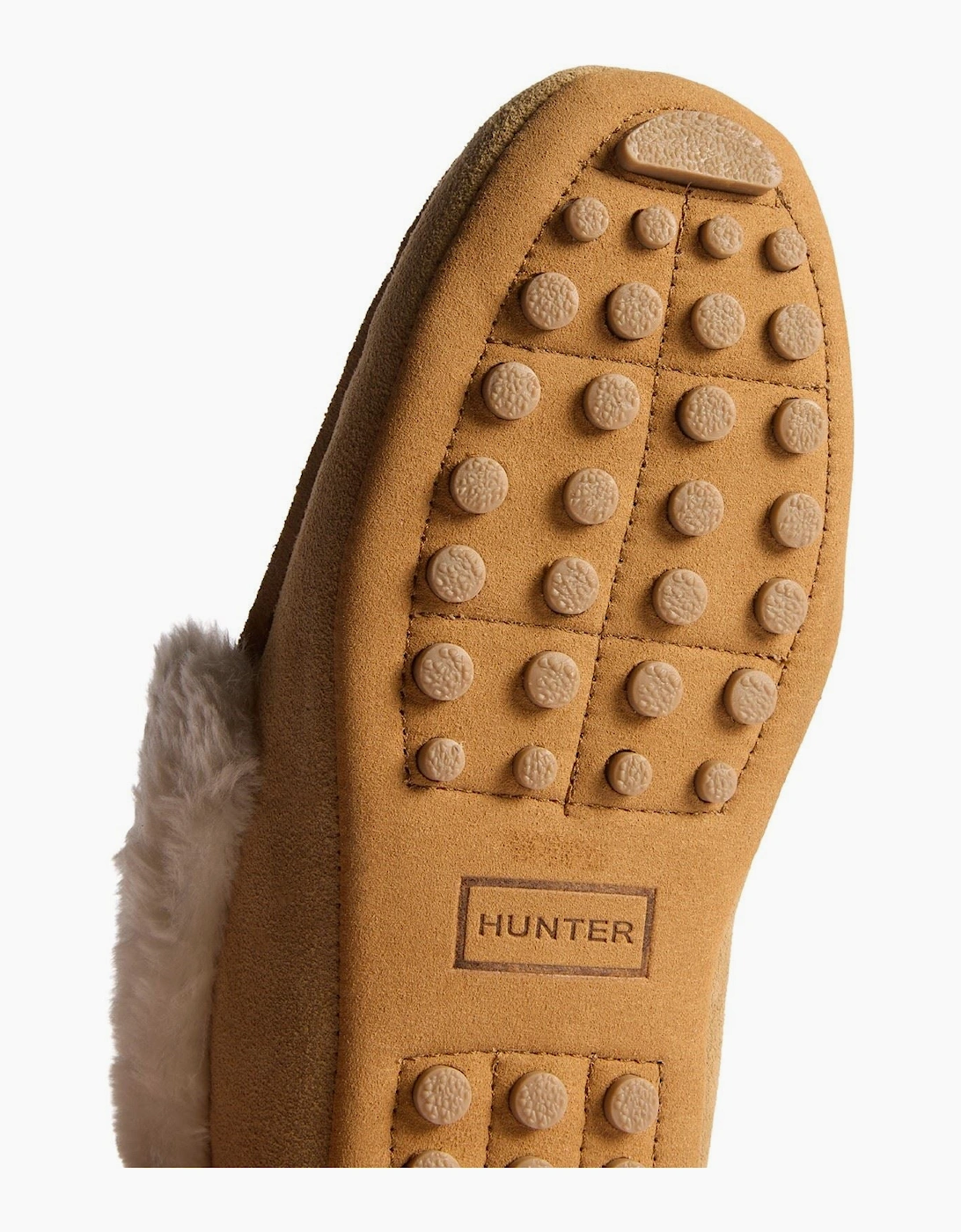 Hunter Moccasin Sherpa Suede Women's Natural Slippers