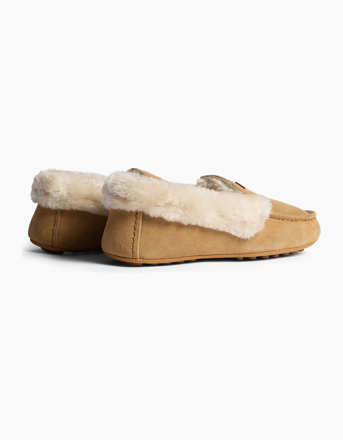 Hunter Moccasin Sherpa Suede Women's Natural Slippers