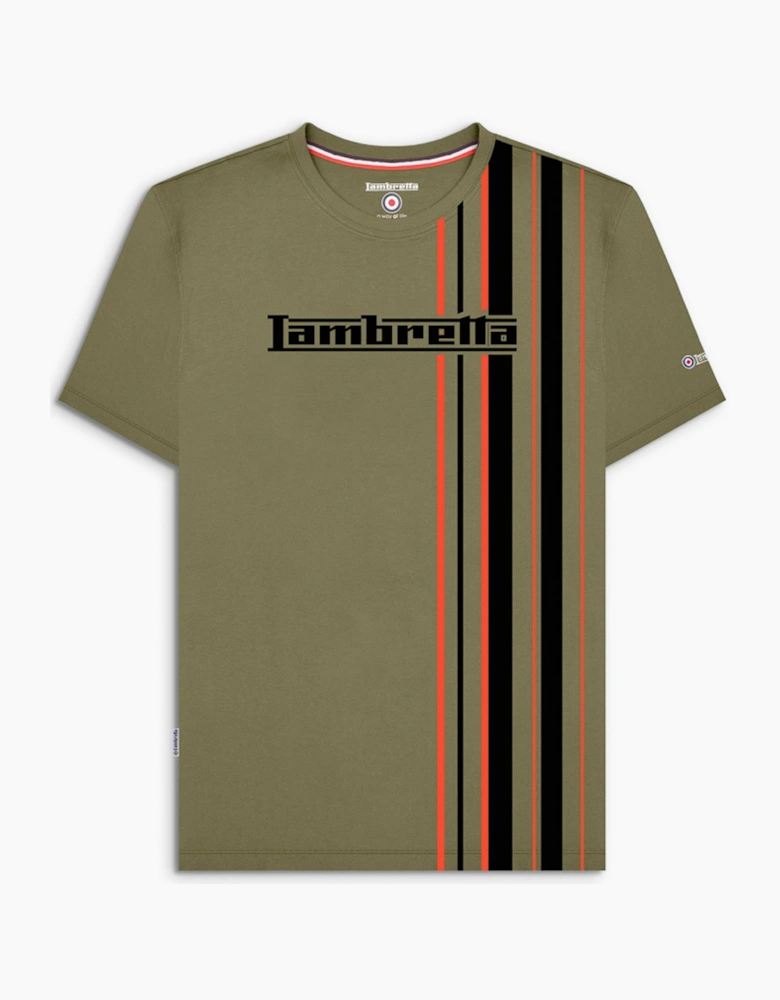 Lambretta Mens Multi Stripe Short Sleeve T-Shirt