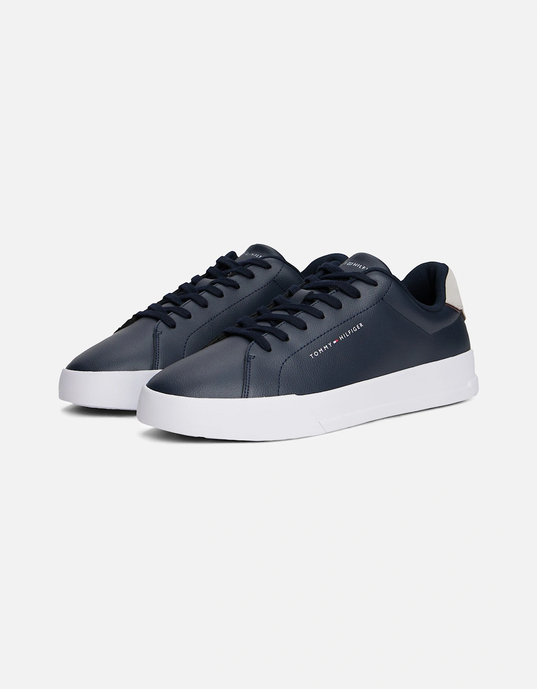 Tommy Hilfiger Court Leather Detailed Mens Trainer - Desert Sky
