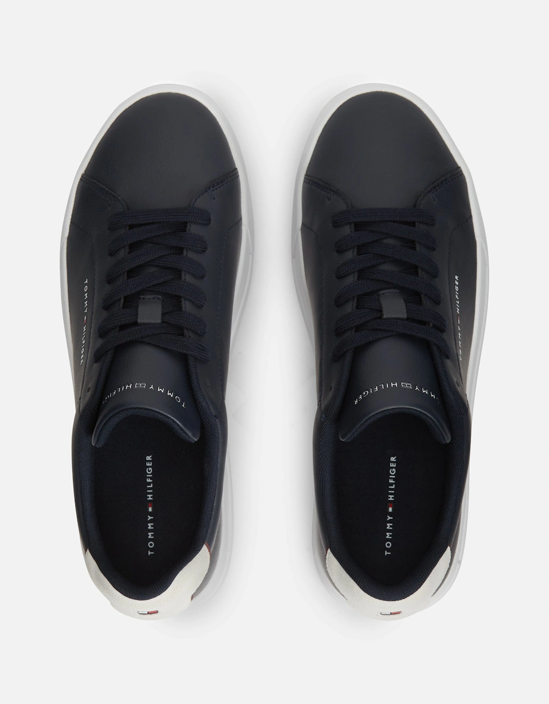 Tommy Hilfiger Court Leather Detailed Mens Trainer - Desert Sky