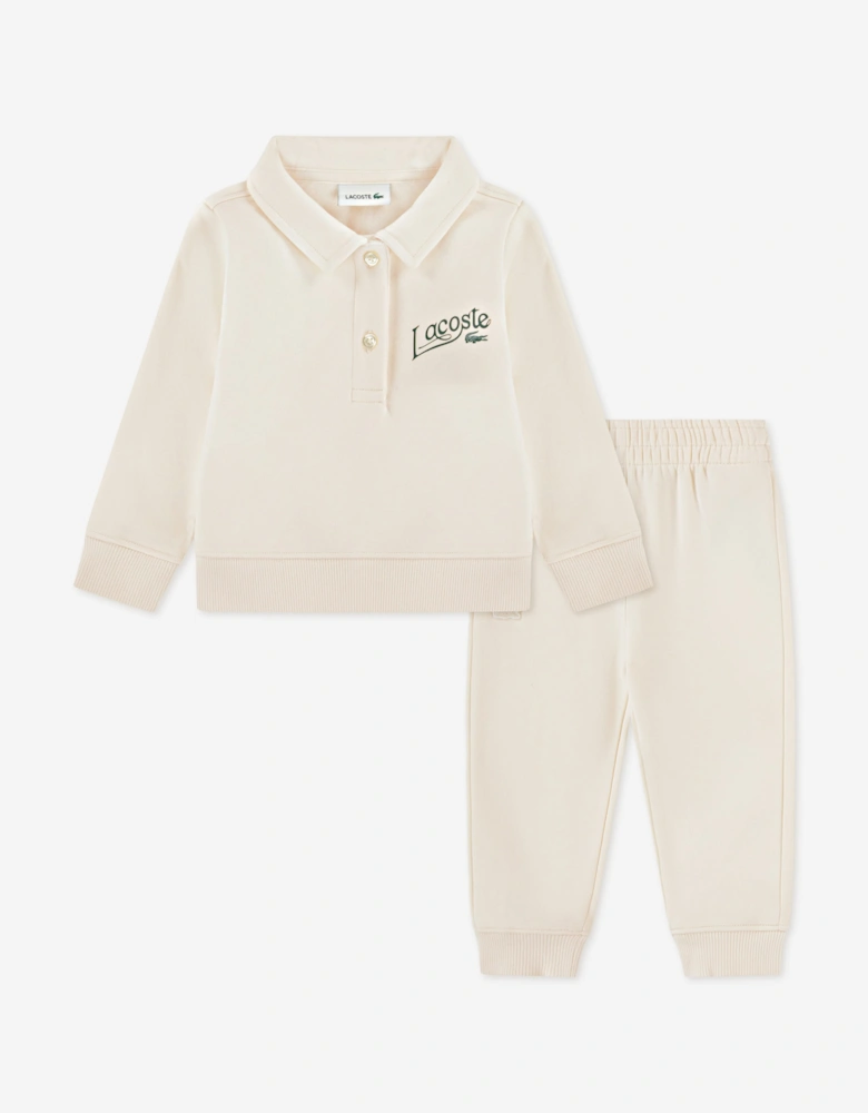 Lacoste Baby Polo Fleece Tracksuit in Ivory