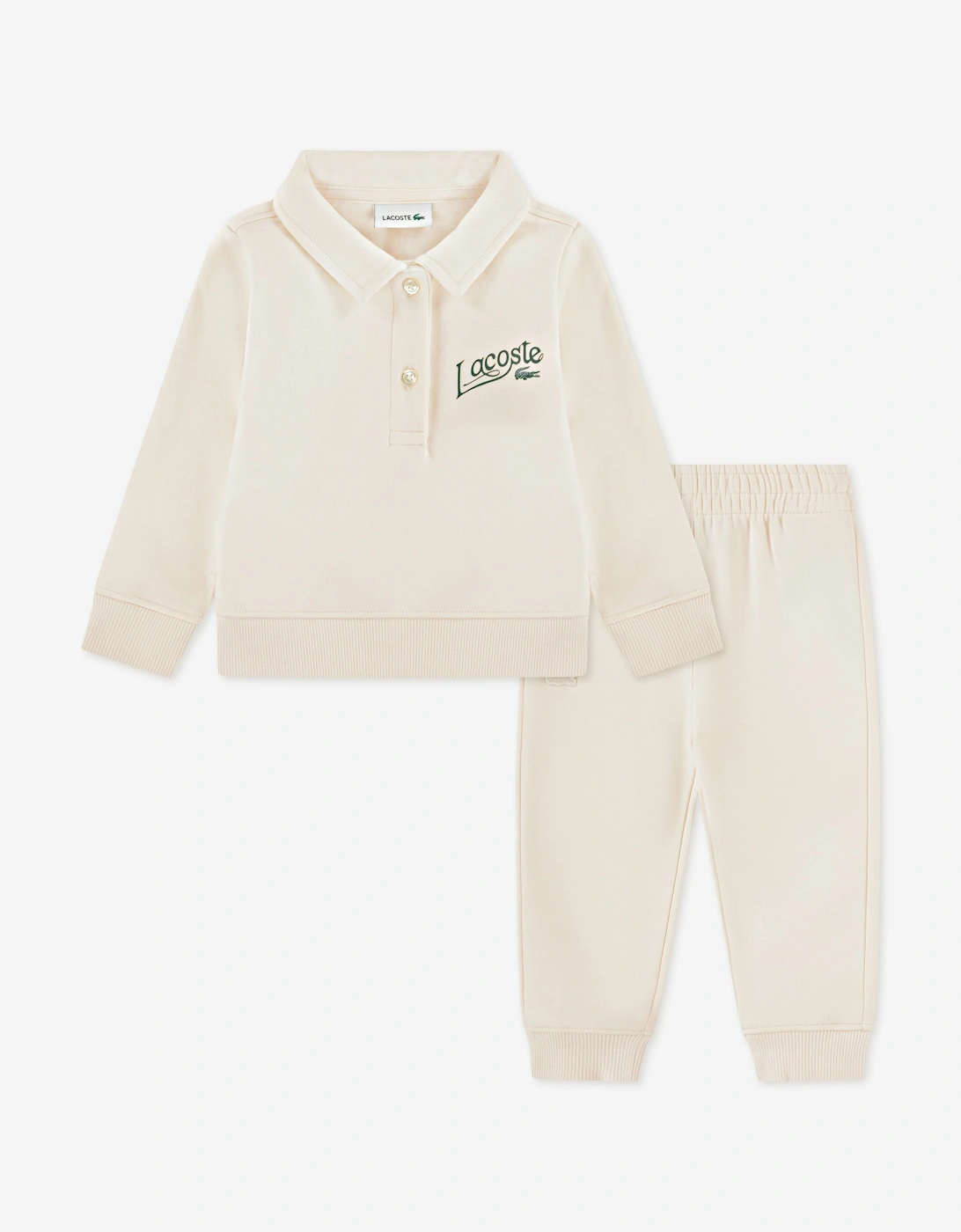 Lacoste Baby Polo Fleece Tracksuit in Ivory