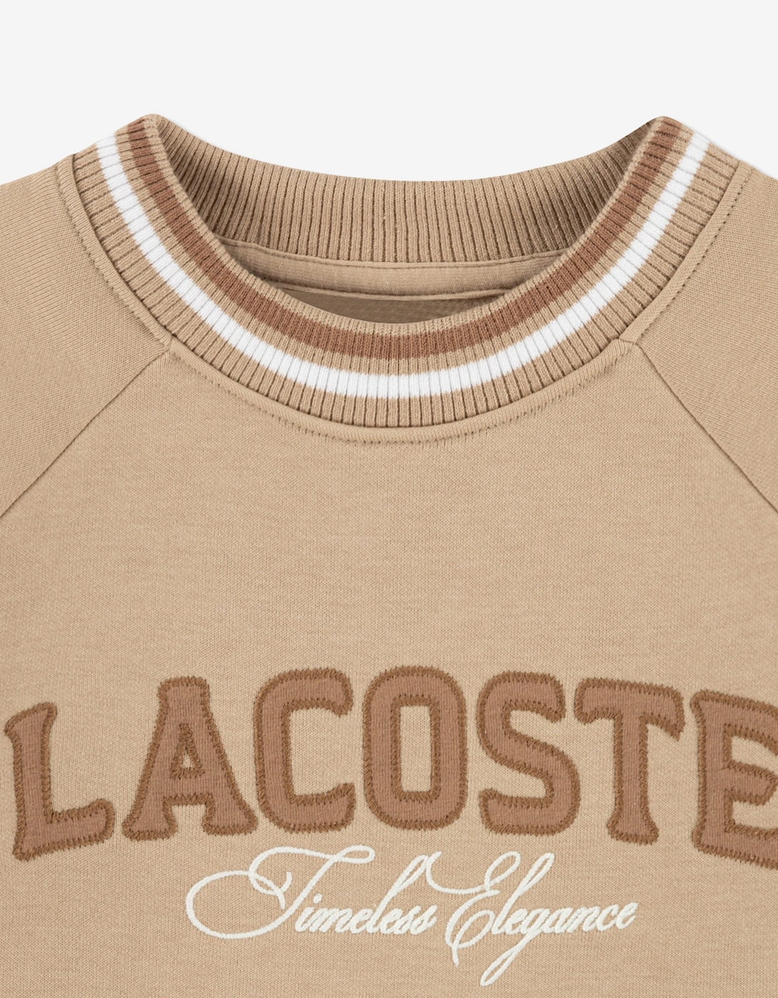 Lacoste Boys Applique Crew Sweatshirt in Beige