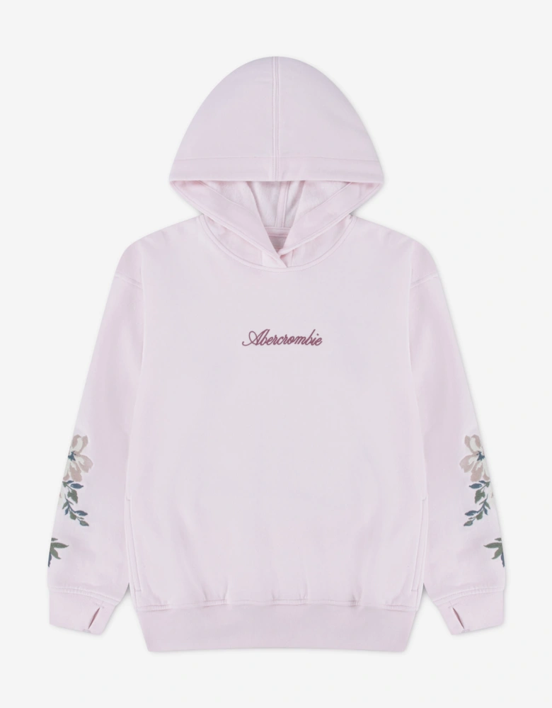 Abercrombie & Fitch Girls Embroidered Legging Friendly Hoodie in Pink