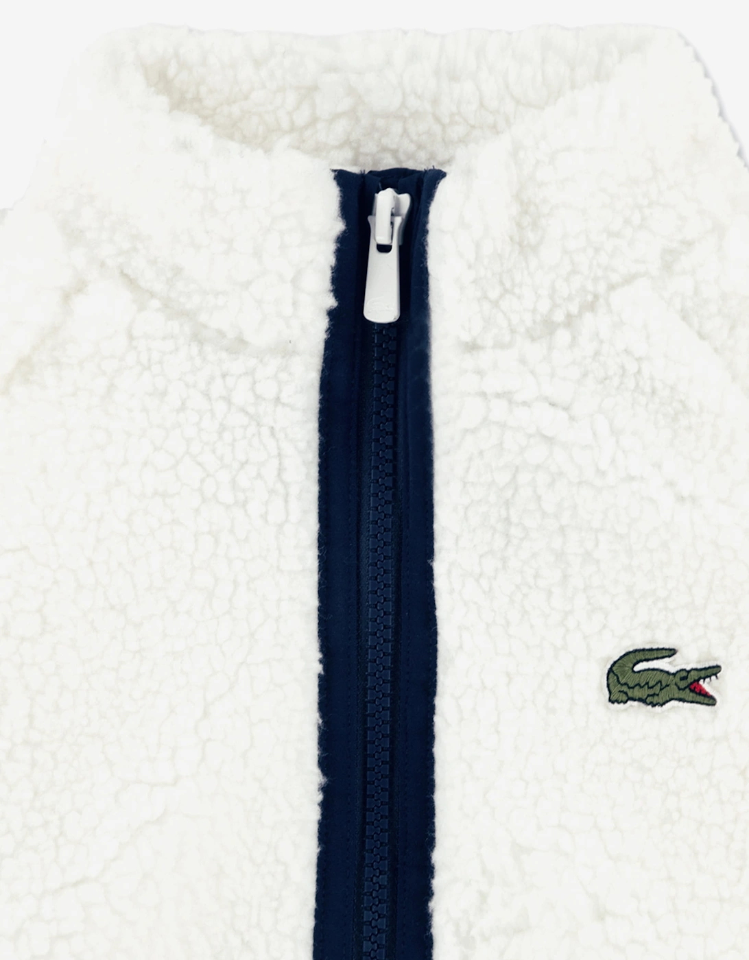 Lacoste Kids Sherpa Jacket in Ivory