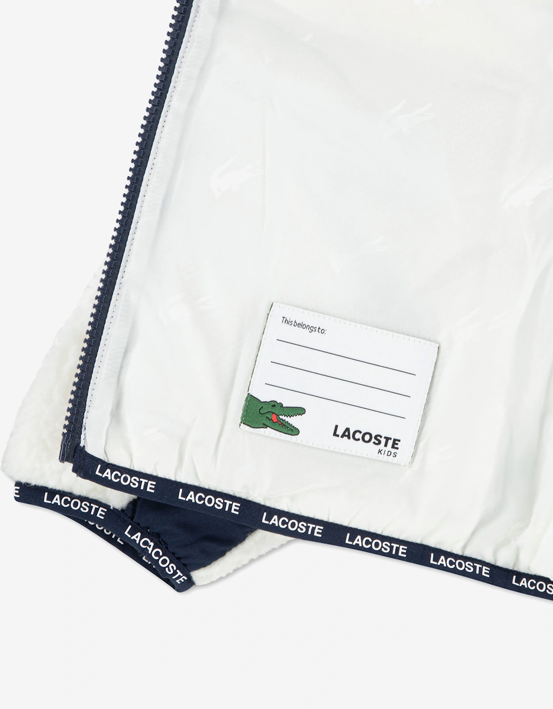 Lacoste Kids Sherpa Jacket in Ivory