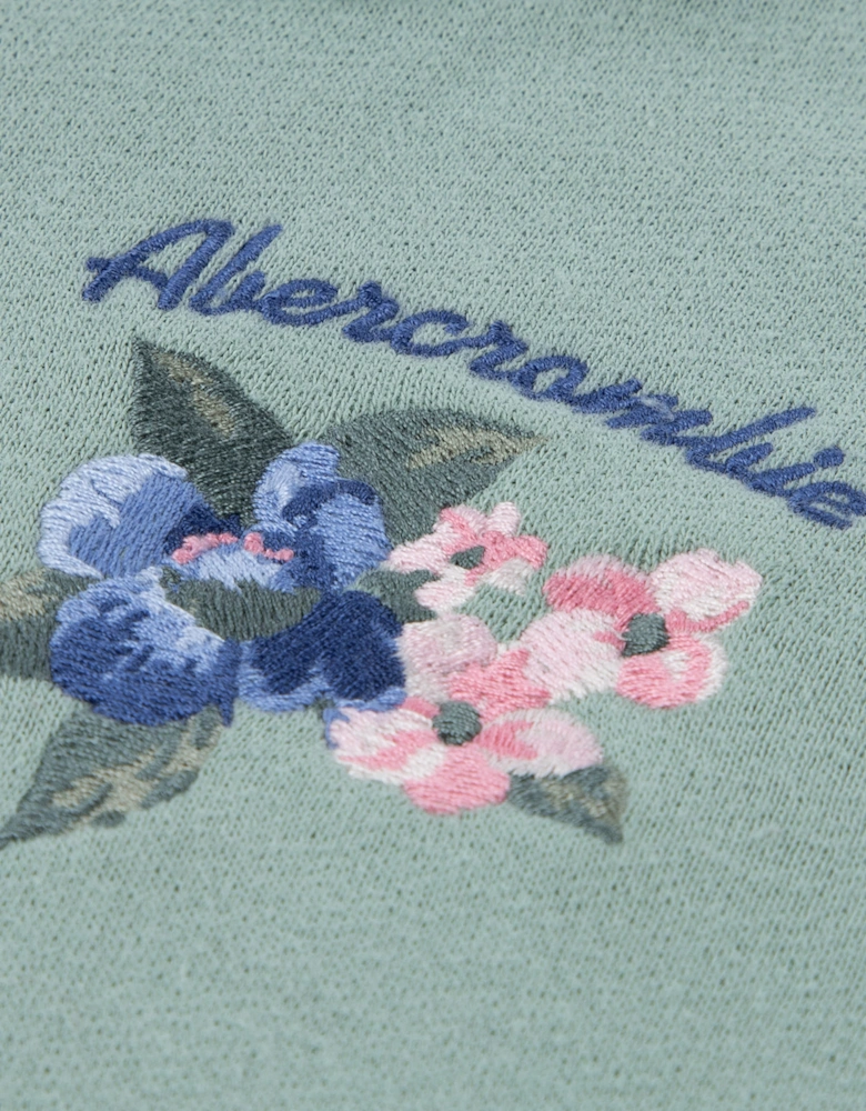 Abercrombie & Fitch Girls Floral Zip Up Top in Green
