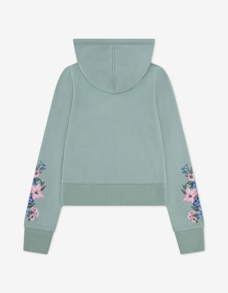 Abercrombie & Fitch Girls Floral Zip Up Top in Green