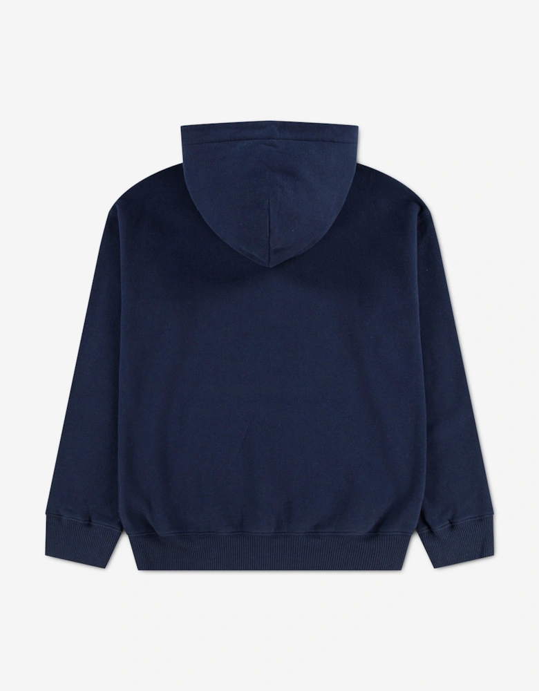 Abercrombie & Fitch Boys Logo Fleece Hoodie in Navy