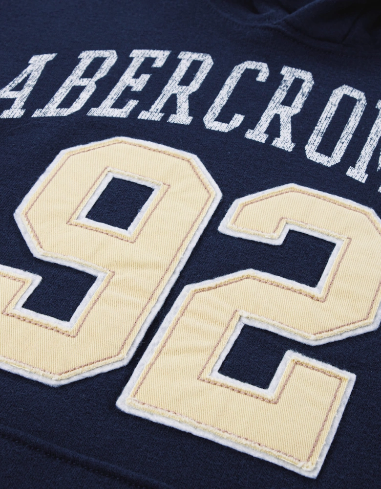 Abercrombie & Fitch Boys Logo Fleece Hoodie in Navy