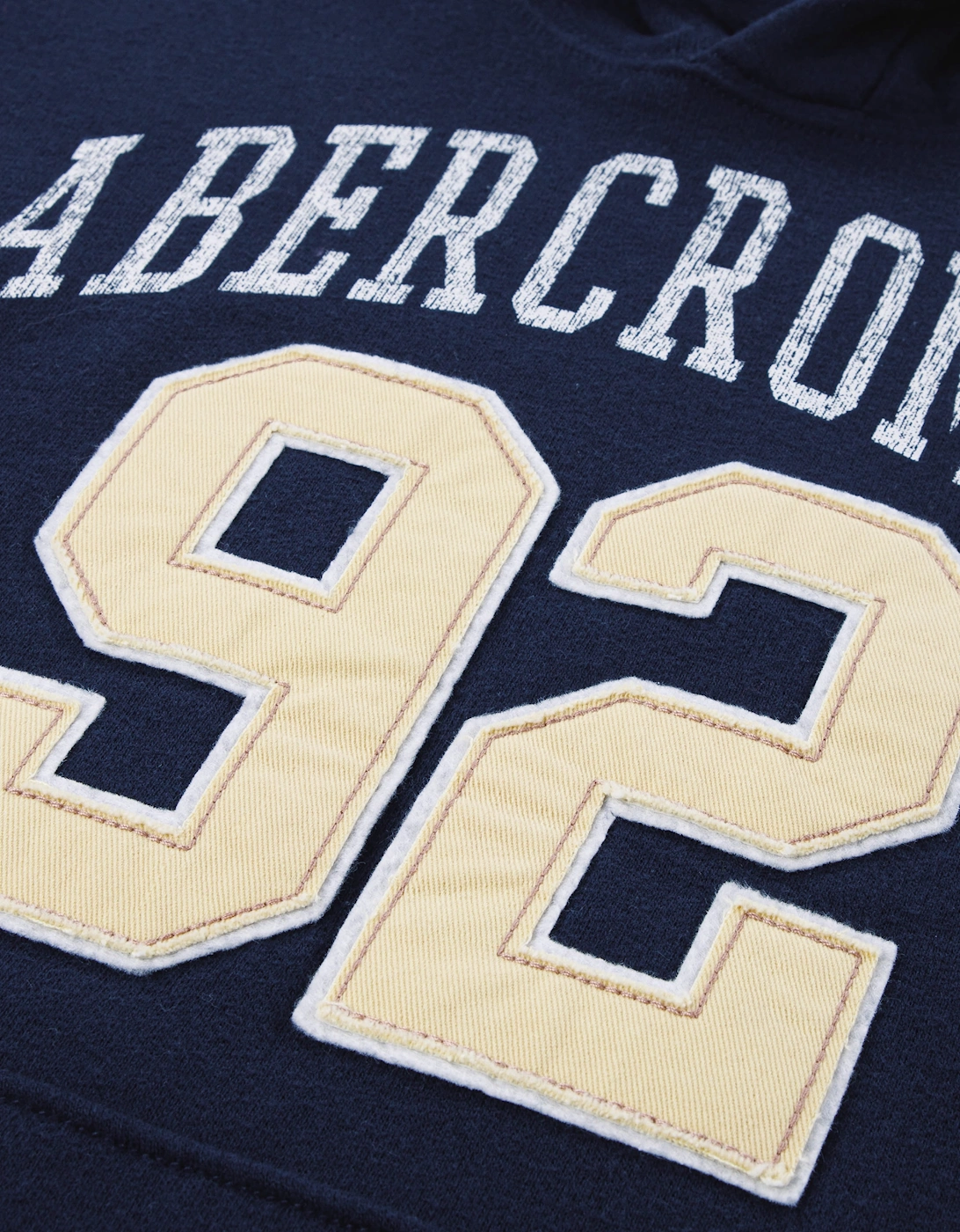 Abercrombie & Fitch Boys Logo Fleece Hoodie in Navy