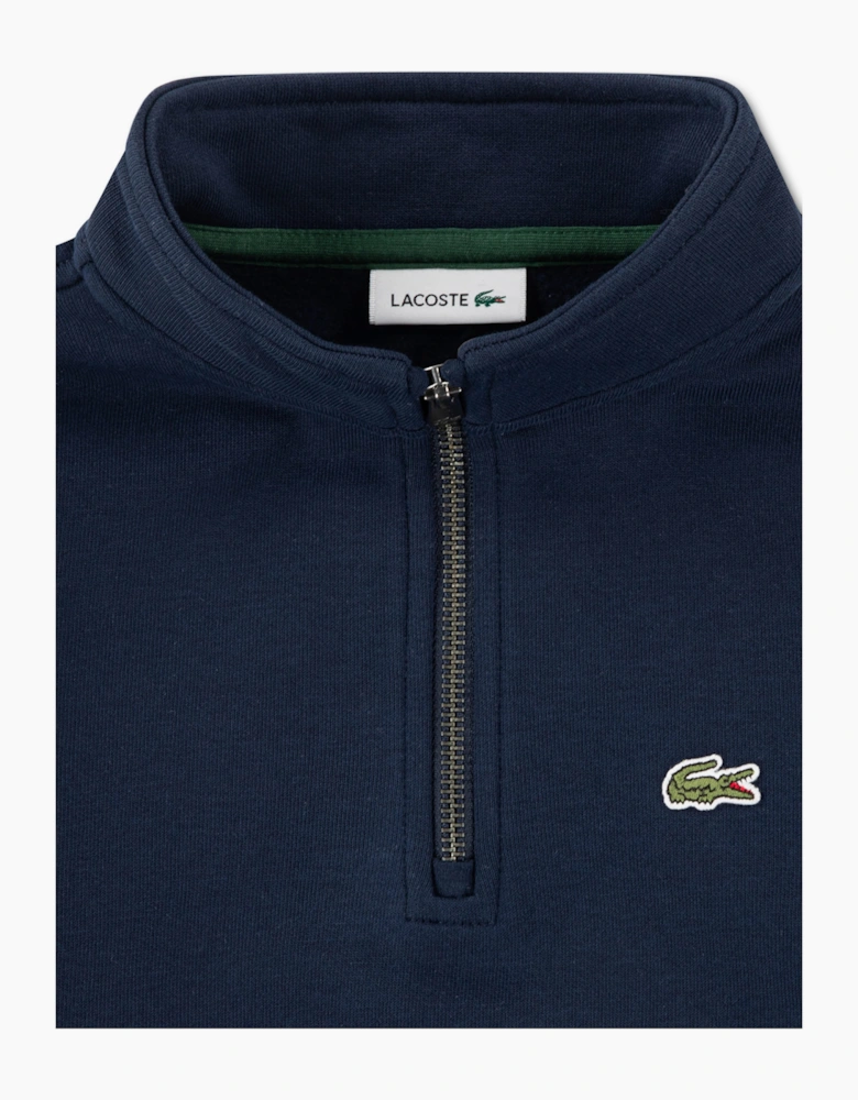 Lacoste Boys Core Fleece 1/2 Zip Sweatshirt in Navy