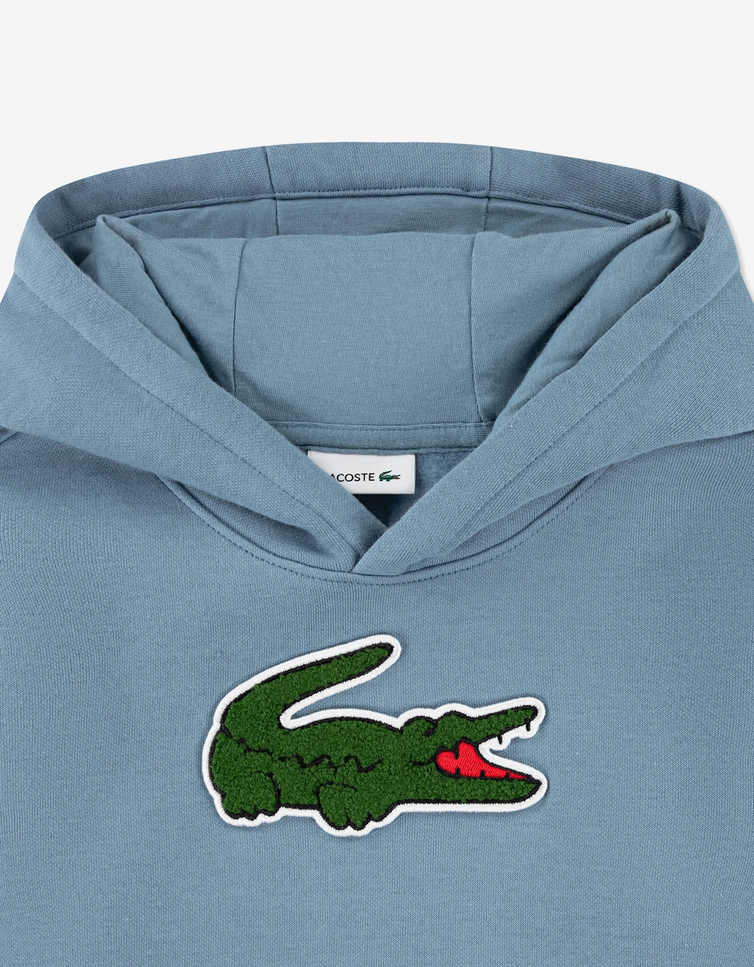 Lacoste Boys Chenille Patch Hoodie in Blue
