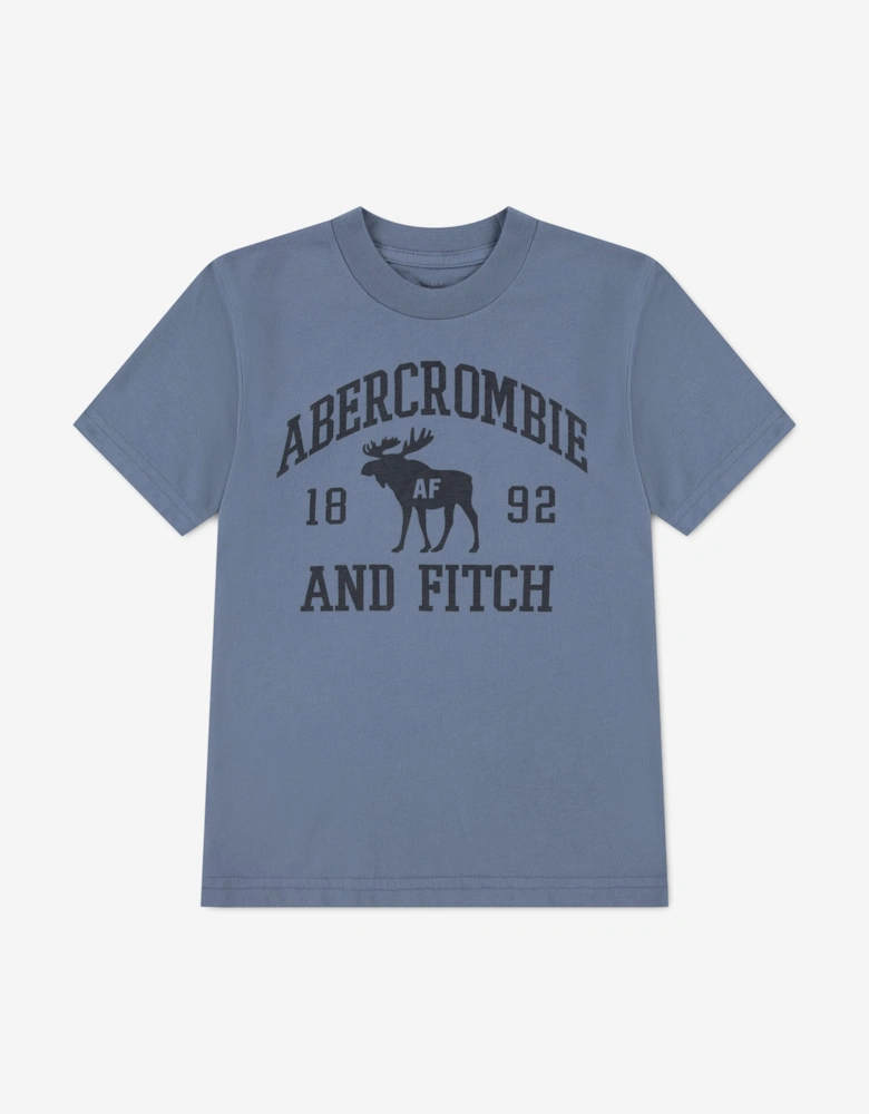 Abercrombie & Fitch Boys Moose Lockup T-Shirt in Blue