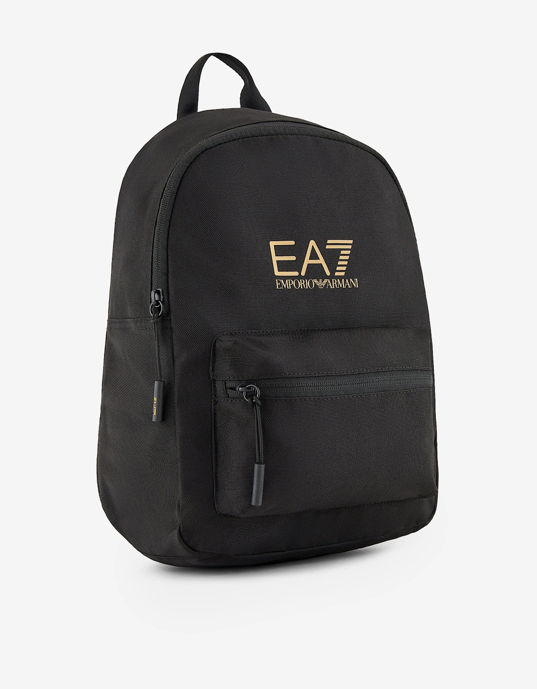 EA7 Emporio Armani Kids Gold Logo Backpack in Black (33cm)