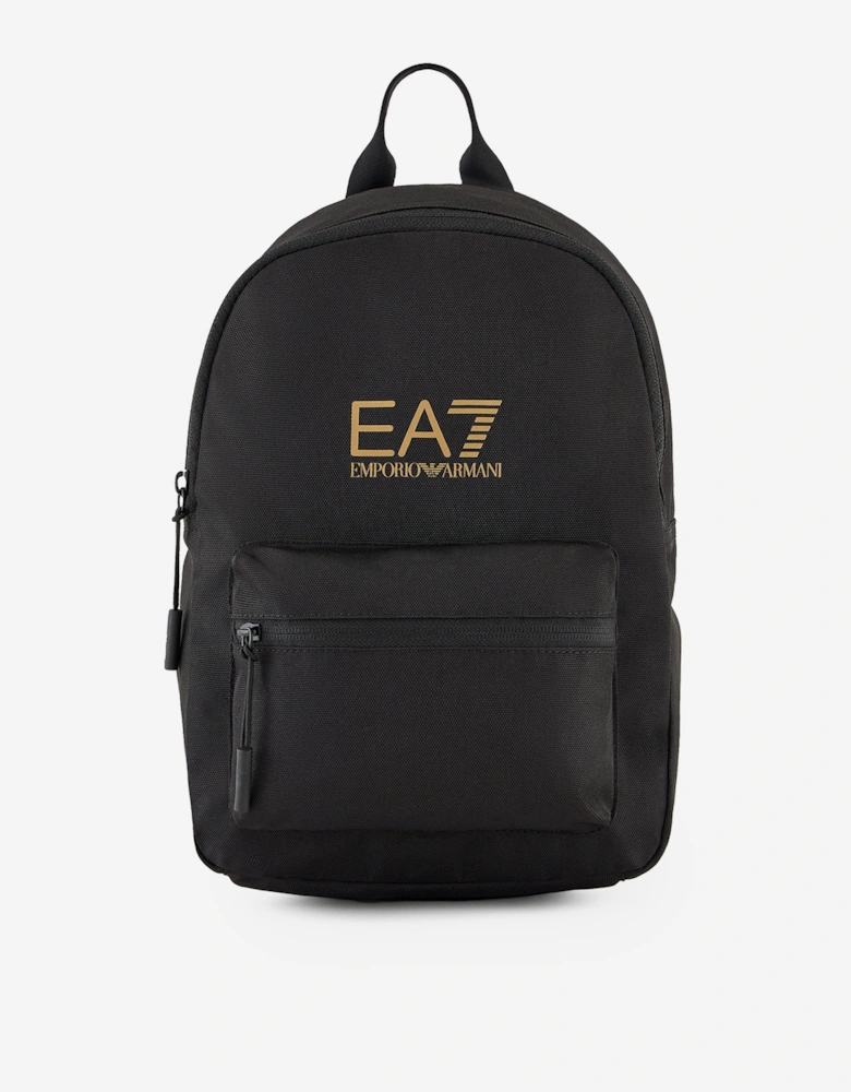EA7 Emporio Armani Kids Gold Logo Backpack in Black (33cm)
