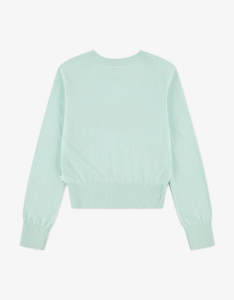 Abercrombie & Fitch Girls Intarsia Crew Sweatshirt in Blue