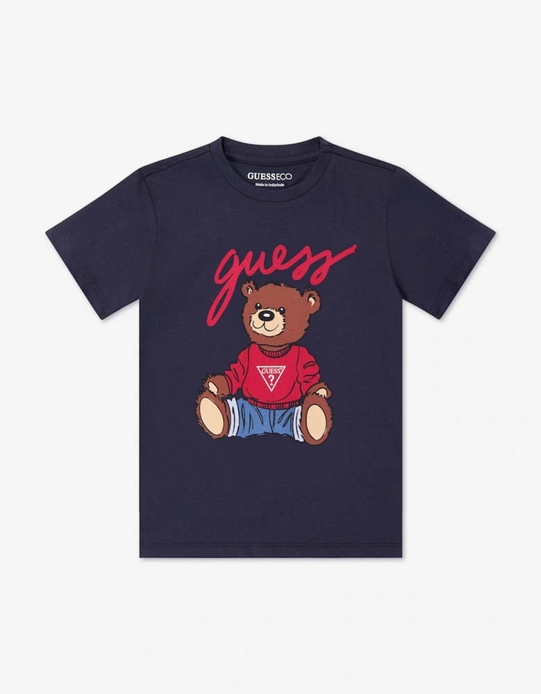 Guess Kids Teddy Bear T-Shirt in Navy