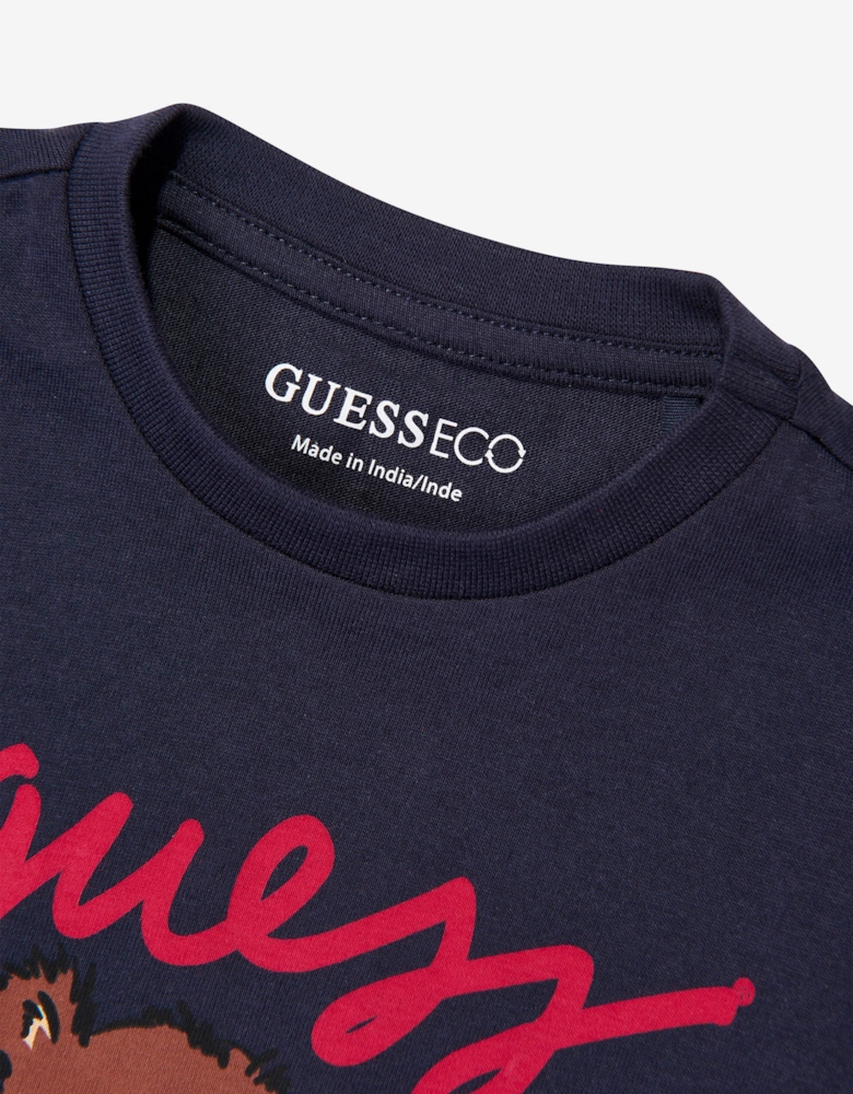 Guess Kids Teddy Bear T-Shirt in Navy