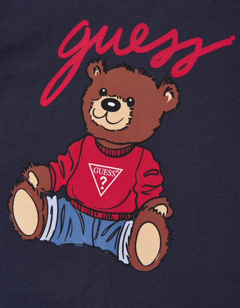 Guess Kids Teddy Bear T-Shirt in Navy