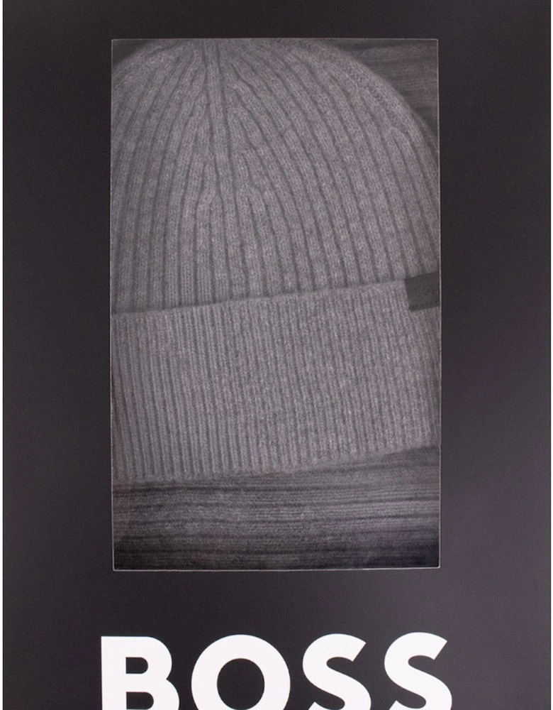 Hugo Boss Gift-Boxed Hat and Scarf Set Silver 041