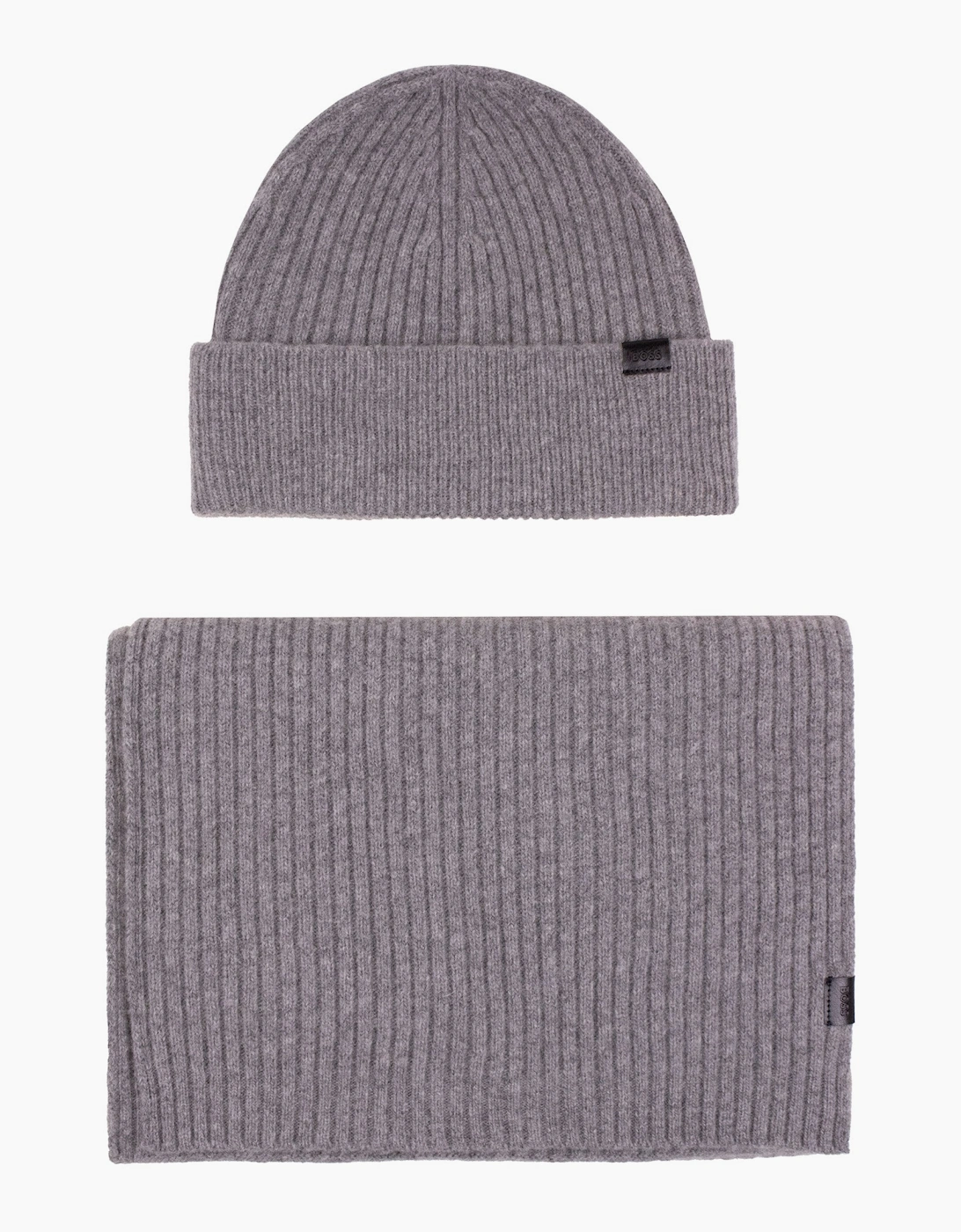 Hugo Boss Gift-Boxed Hat and Scarf Set Silver 041