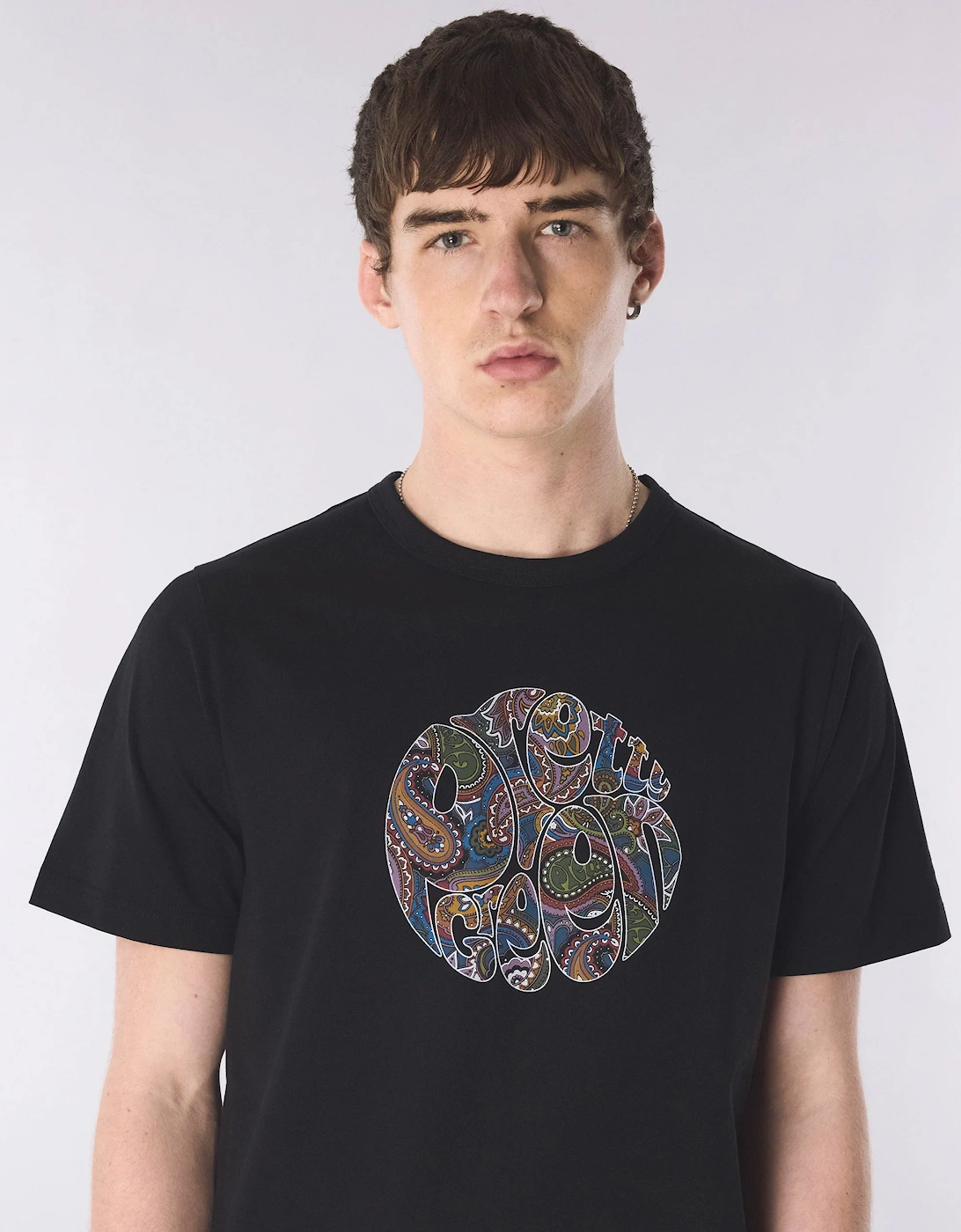 Pretty Green House Paisley Logo T-Shirt BLACK