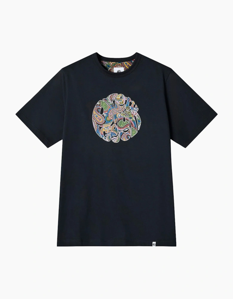 Pretty Green House Paisley Logo T-Shirt BLACK