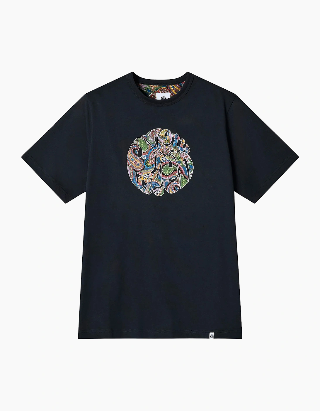 Pretty Green Men's Pretty Green House Paisley Logo T-Shirt BLACK