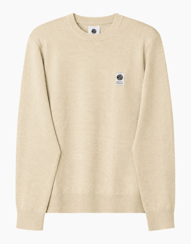 Pretty Green Merino Blend Crew Neck Jumper STONE