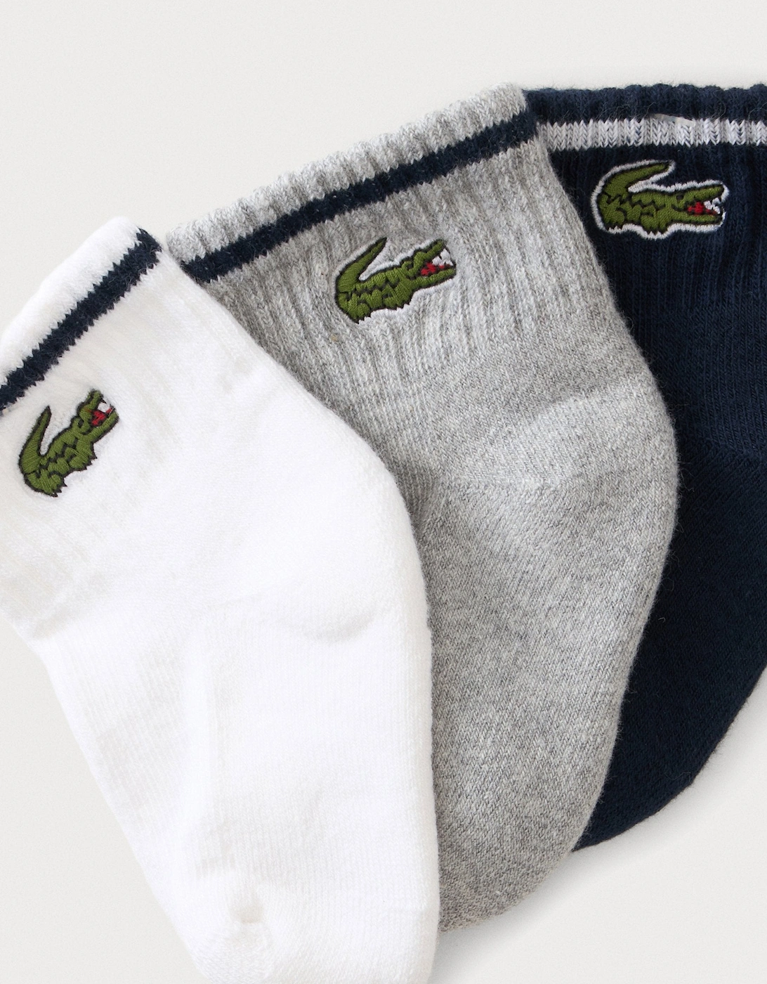 LACOSTE 3 PACK INFANT CROC ANKLE SOCKS N46584