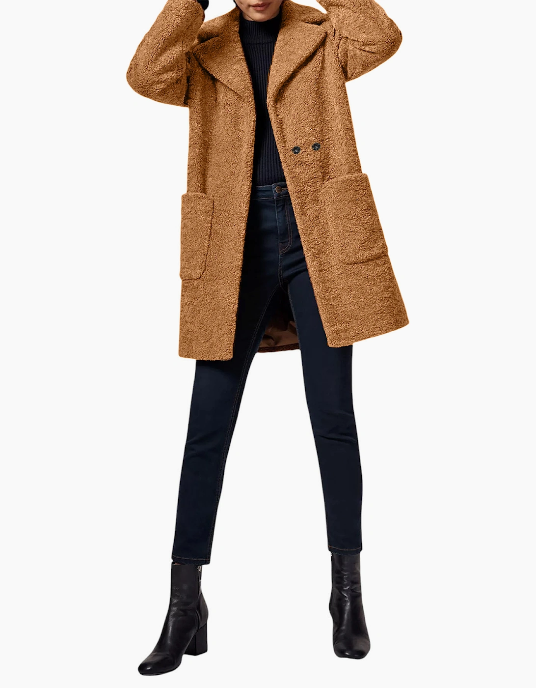 EX M&S Womens Overcoat Long Double Breasted Coat